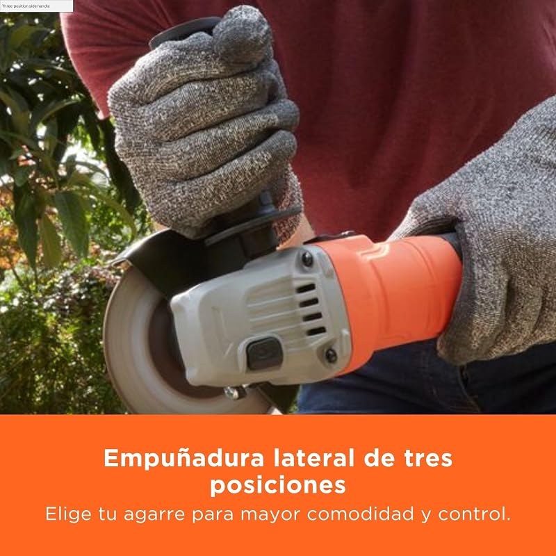 Black+decker beg010-qs - moedor 115 mm, 710 w, 12.000 rpm, cabo ajustável em 2 posições, diâmetro compacto, preto/laranja