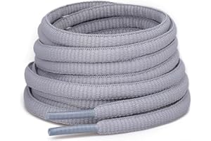 Puzeam 2 Pairs Oval Athletic Shoelaces 30 Colors 1/4" Half Round Shoe Laces for Sneakers