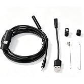 Endoscope Camera, USB Phone Borescope &amp; Industrial Inspection Snake Camera, 7mm Probe with 6 LED Lights, IP67 Waterproof, for Android, Windows, and Pipe Sewer Drain (1 Meter / 3.3ft)