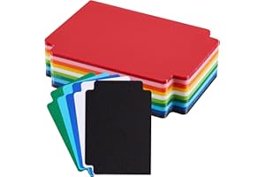 Suilung 50 Pcs Trading Card Dividers Plastic Card Dividers, Multicolor Frosted Separator with Tabs Standard Vertical Compatible with MTG Games Sports TCG, 2.7 x 3.8 Inches