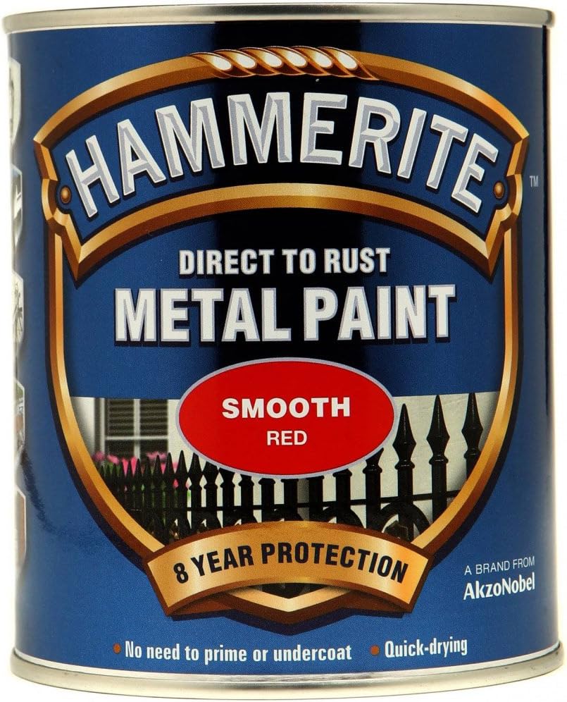 Hammerite Metal Paint Smooth 750ml Red Direct To Rust Primer Undercoat Free