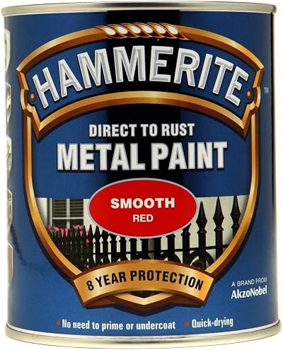 Hammerite Metal Paint Smooth 750ml Red Direct To Rust Primer Undercoat Free