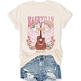 Rock Band T-Shirts for Women Vintage Rock and Roll Country Music Shirt Funny Concert Outfit Short Sleeve Vacation Tops