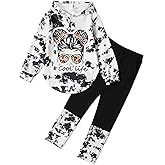 Woleroyir Girls Clothes Tie Dye Long Sleeve Hoodie Sweatshirt and Pants Sets Cute Girl Outfits Size 5-14 Years