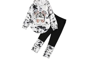 Woleroyir Girls Clothes Tie Dye Long Sleeve Hoodie Sweatshirt and Pants Sets Cute Girl Outfits Size 5-14 Years