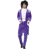 Smiffys Men's 80s Musician Costume, Purple, Medium