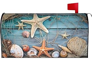 MANTAIYUAN Mailbox Cover, Summer Conch Letter Box Cover Magnetic Mail Wraps Post Garden Decor 21x18 in
