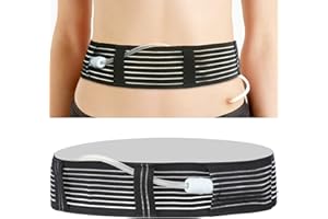 SINAISEA Stretch PD Dialysis Belt Peritoneal Dialysis Catheter Holder Abdominal Stomach Feeding Tube Peg G J Tube Accessories for Patients Men Women Black, Medium