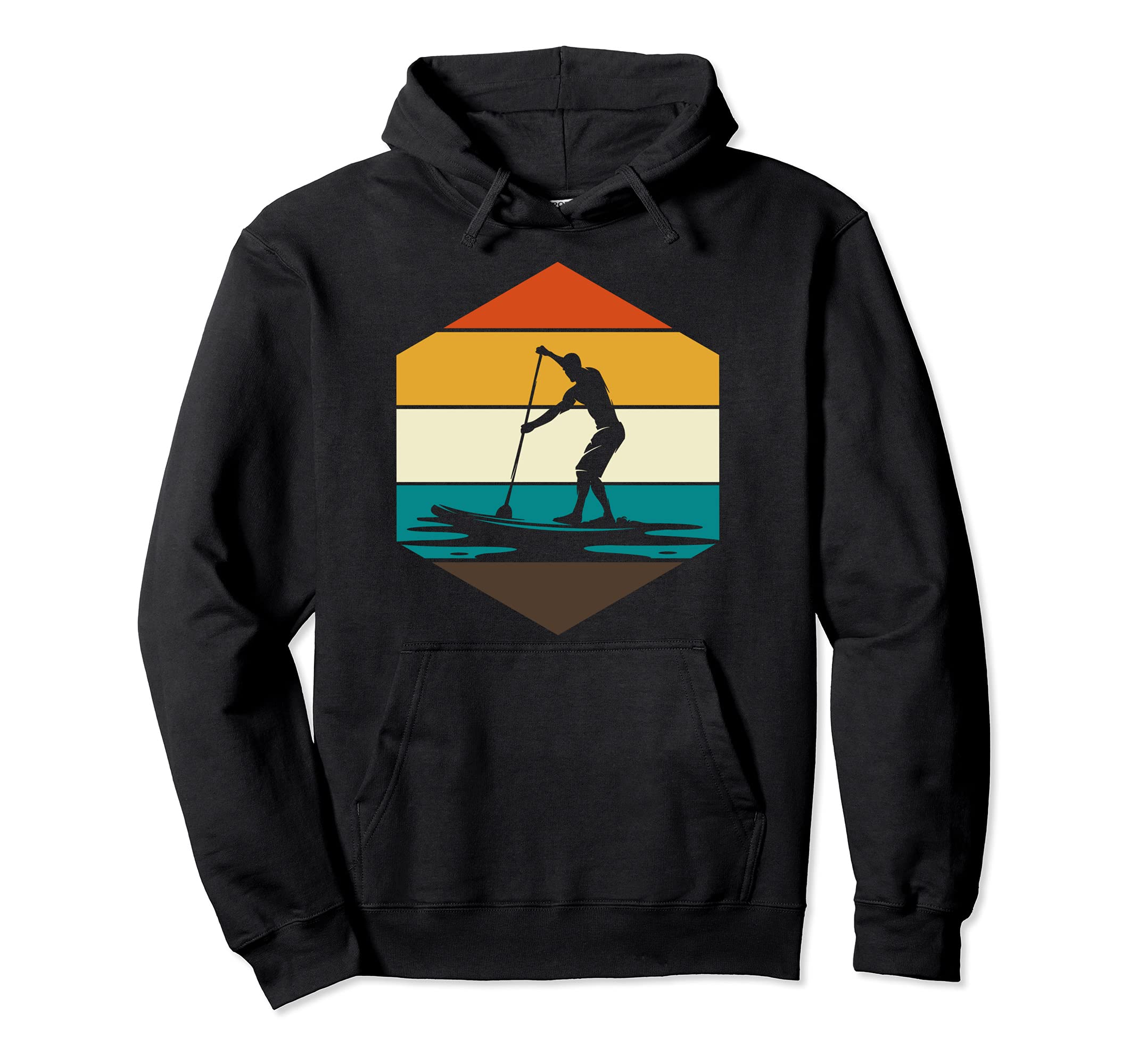 Paddleboard Stand Up Paddling Paddleboarding Retro SUP Pullover Hoodie