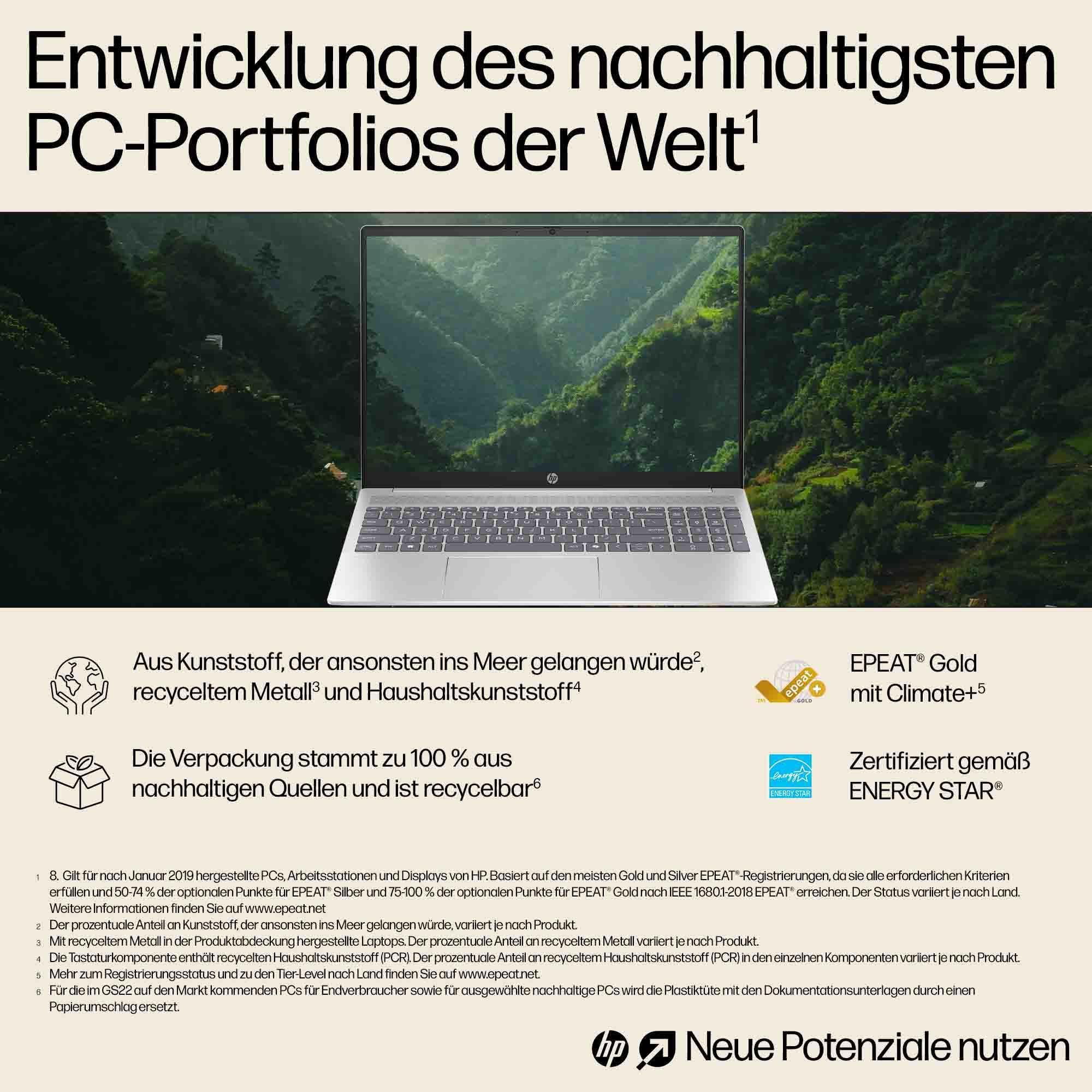 HP Pavilion Laptop | AMD Ryzen 7 8840U | 16-Inch WUXGA Display | 16 GB DDR5 RAM | 512 GB PCIe NVMe SSD | AMD Radeon Grafik | QWERTZ Keyboard | Windows 11 Home | Silver 9