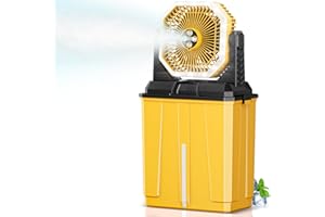 Coolice Camping Bucket Misting Fan 8L Water Tank, 24000mAh Outdoor Misting Fan, 3 Speeds Baby Stroller Fans, Rechargeable Portable Fans for Strollers with Flexible Tripod for Camping, Hiking and Beach