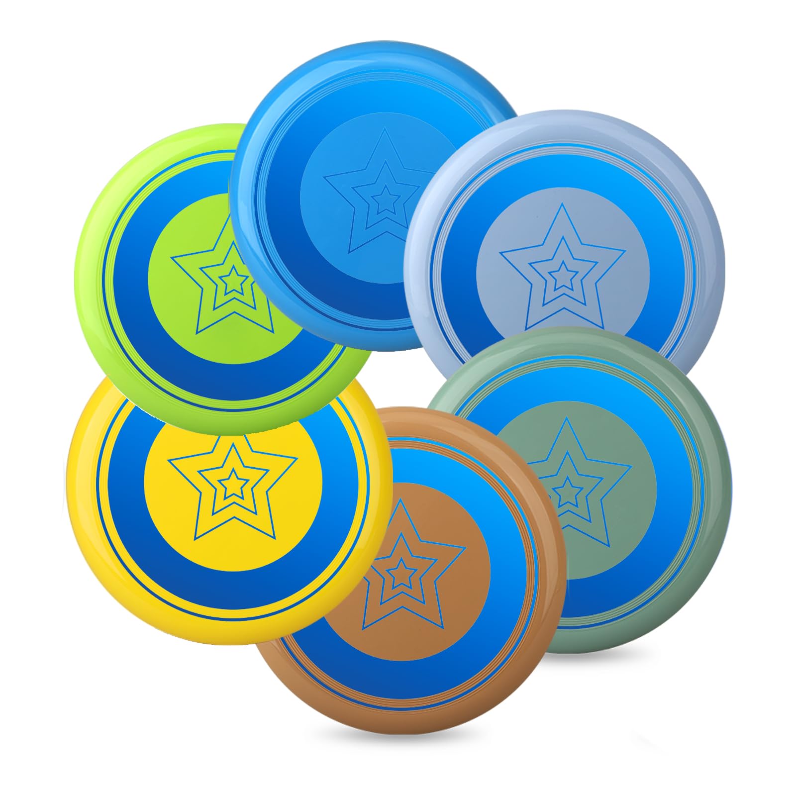 Photo 1 of 8" Outdoor Flying Disc Ring Toys For Kids Adults, Sand Beach Toys Toss and Catch Toys, Sport Disc Toy for Park Backyard Yard, Lawn, Holiday Party Favors Boys Girls Easter Stocking Stuffer(6 Pack)