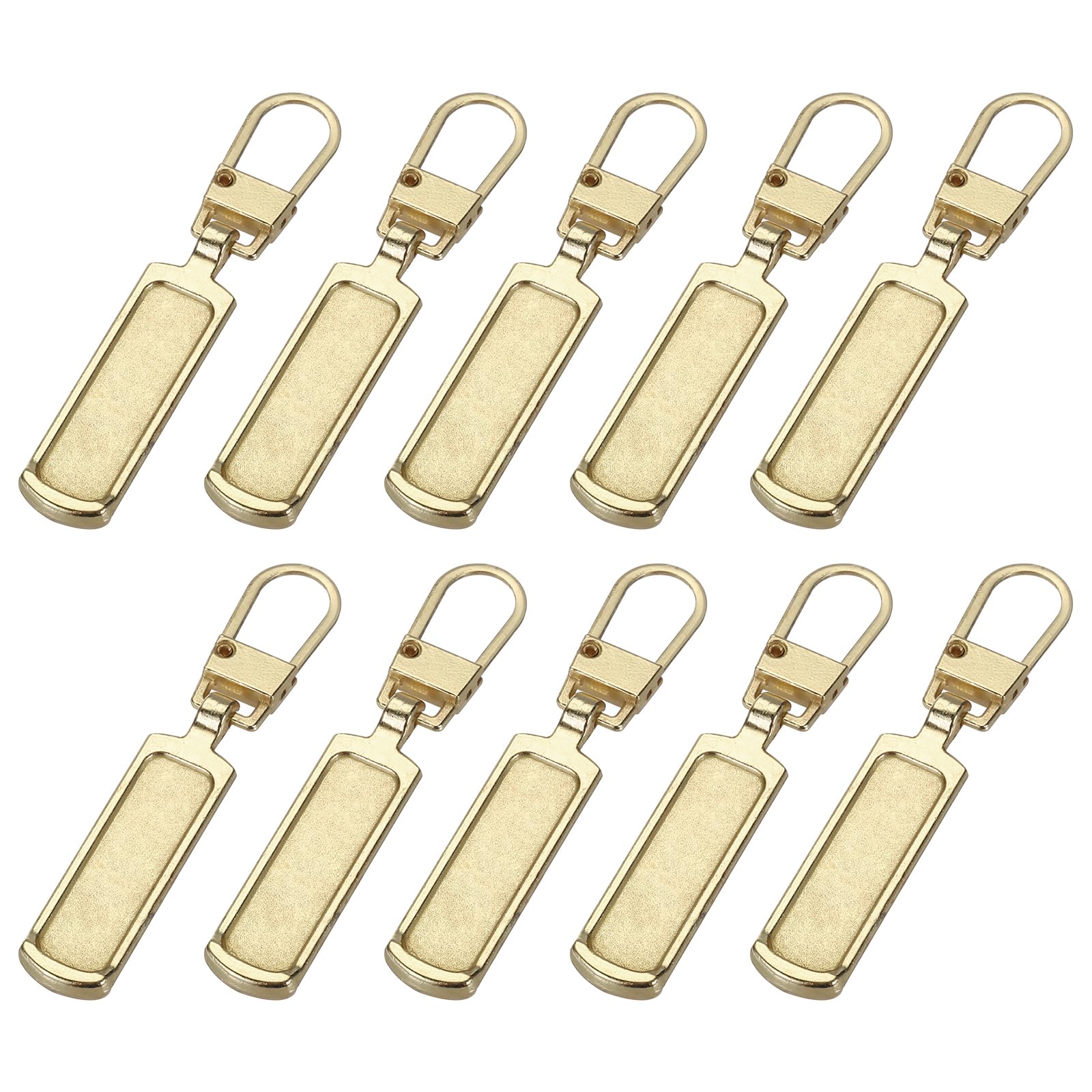 PATIKIL Zipper Pull Replacement, 10 Pcs Detachable Metal Zipper Tab Repair Kit Handle Fixer Extension for Luggage Jackets Suitcase Boots, Gold Tone