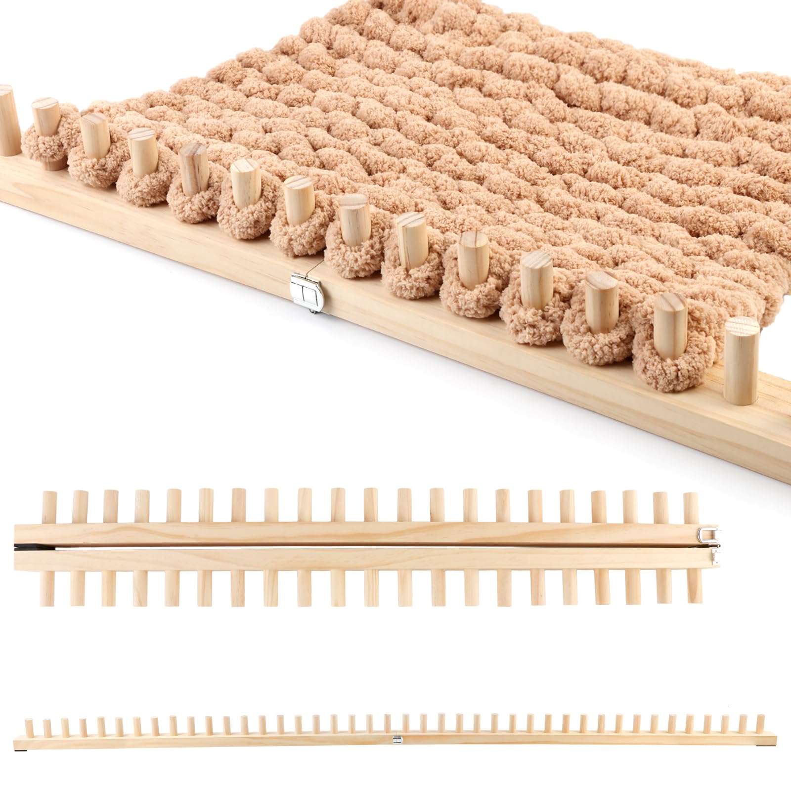 JOQQO Huge Knitting Loom for King Size Blankets (71 Inch) - Longest Foldable Frame with Secure Lock 