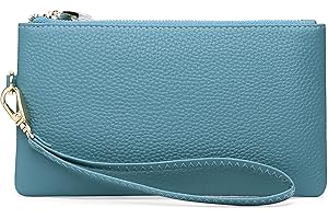 GOIACII Women's Wristlet Clutch Slim Leather Wallet RFID Blocking Handbag