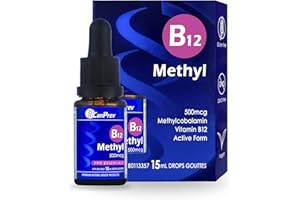 CanPrev B12 Methyl 500mcg 15ml Liquid Drops 450-Servings - Methylcobalamin B12 Vitamin Supplement - Prevent Vitamin B12 Defic