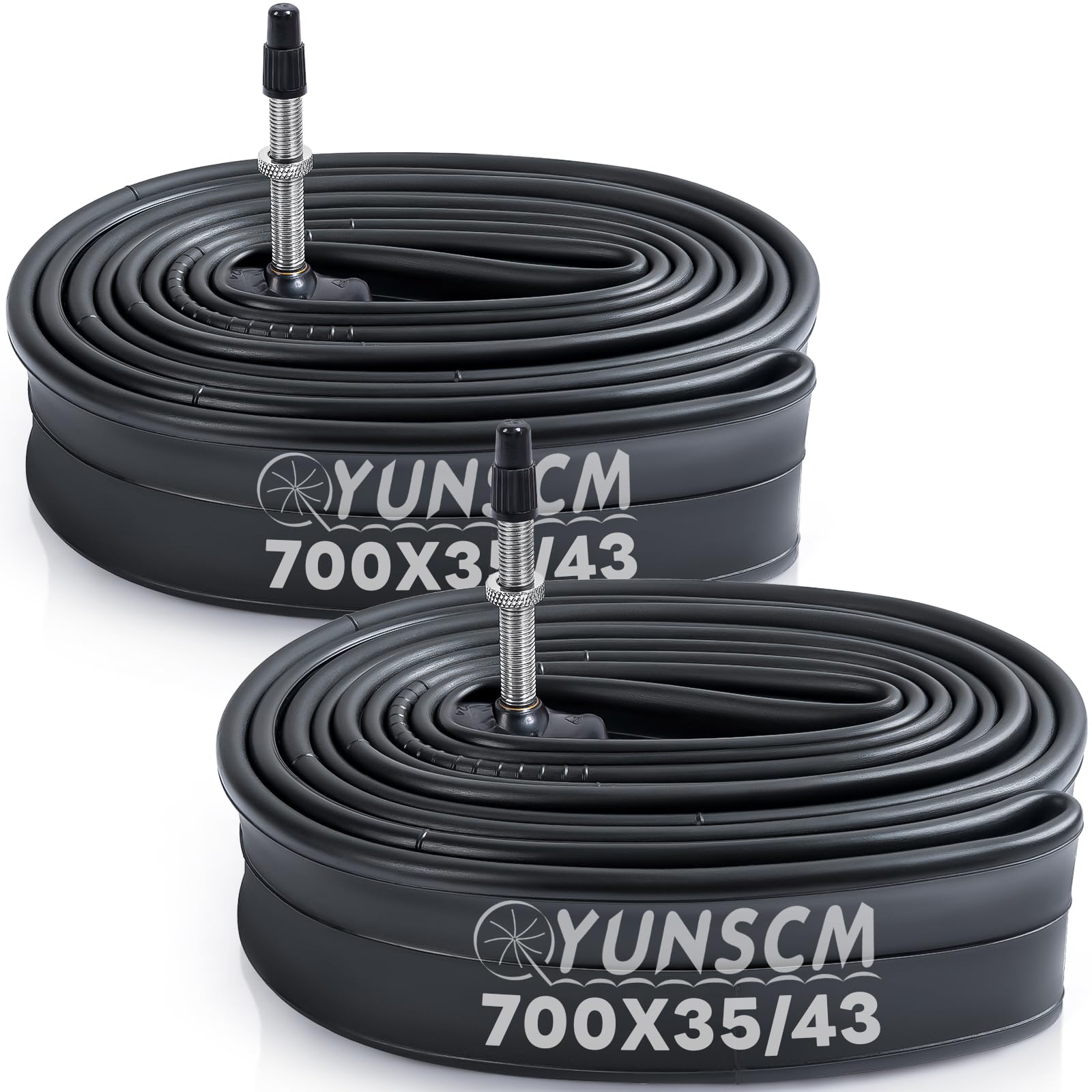 Photo 1 of 2-PCS 700x35C/38C/40C/42C/43C Bike Tubes FV48mm Presta Valve 35/43-622 Inner Tube 700C Bicycle Tubes Compatible with 700 x 35C 700x38C 700 x 40C 700x42C 700x43C Bike Tire Tubes(G-190)