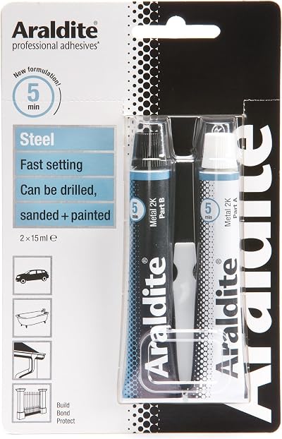 Araldite 2-Tubes Steel Epoxy 15 ml Best Price Square