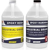 Industrial Grade 1:1 Epoxy Resin 1 Gallon Kit | Easy to Use, Super Strong, Glossy, Clear, Water-Resistant | For Bonding, Sealing, Casting, Coating, Filling, Gluing - (1/2 gallon + 1/2 gallon)