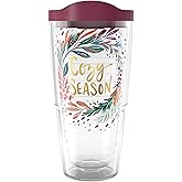 Tervis EttaVee Cozy Christmas Holiday Season Wreath Made in USA Double Walled Insulated Tumbler Travel Cup Keeps Drinks Cold & Hot, 24oz, Wreath