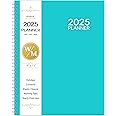2025 Planner - JAN 2025 - DEC 2025, 9" x 11" Planner 2025, Weekly Monthly Planner 2025, Tabs, Premium Paper, Back Pocket, Spiral Bound, Green