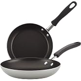 Farberware Cookstart DiamondMax Nonstick Skillet Set, 2-Piece, Silver | Aluminum pan set with dual-riveted handles, durable, easy cleanup, dishwasher safe frying pans, oven safe to 350&Acirc;&deg;F
