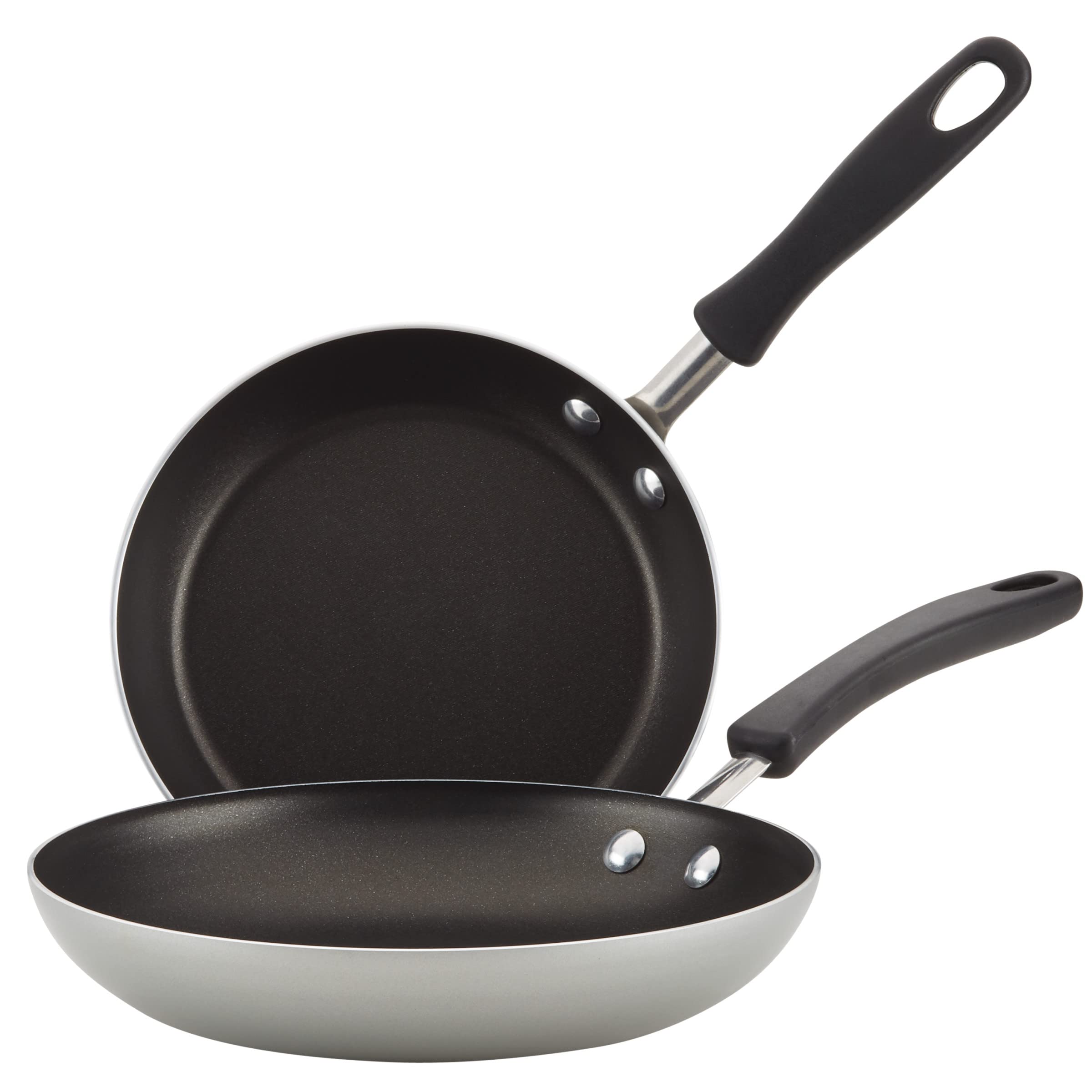 Photo 1 of Farberware Cookstart DiamondMax Nonstick Frying Pans/Skillet Set, Dishwasher Safe, 8.25 Inch and 10 Inch, Silver
