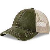 CHOK.LIDS Washed Trucker Hat Unstructured Distressed Pigment Dyed Cap | Vintage washed cotton, unstructured low profile, breathable mesh back, adjustable outdoor headwear