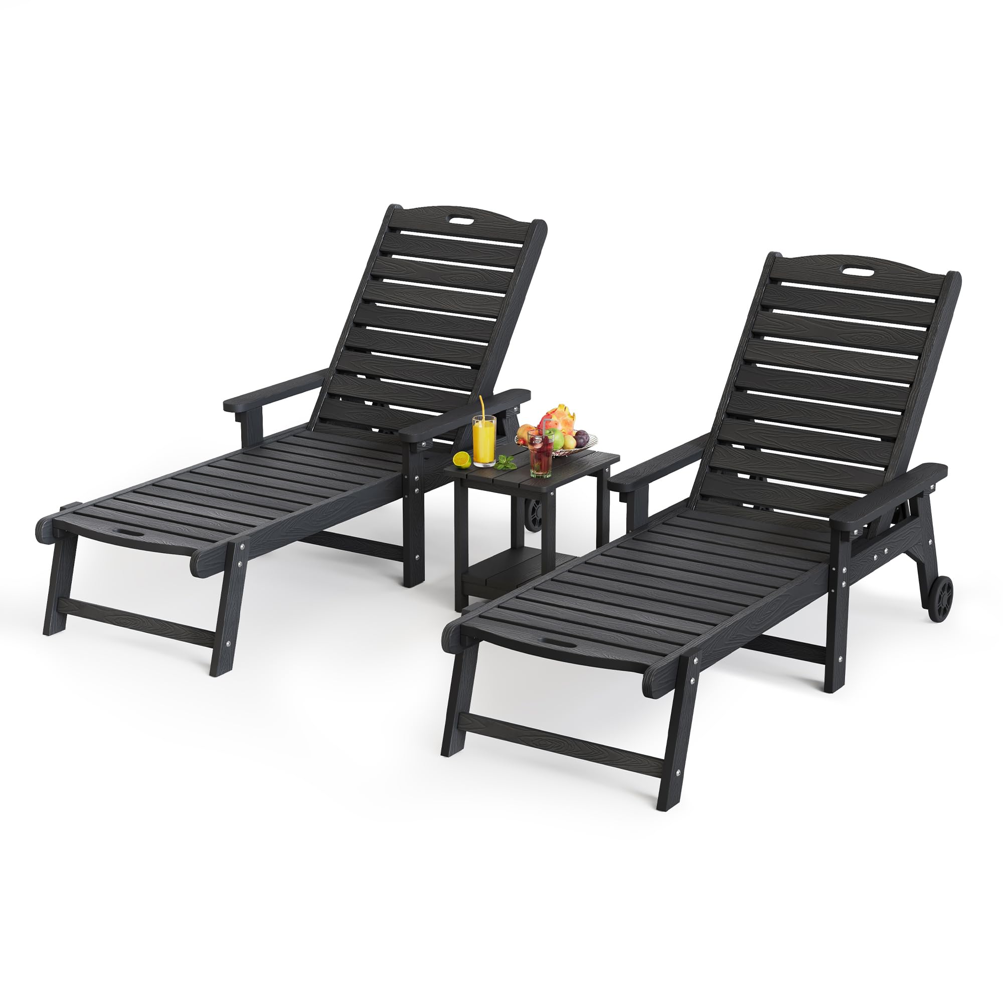 LUE BONA HDPS Chaise Lounge Chairs Set with