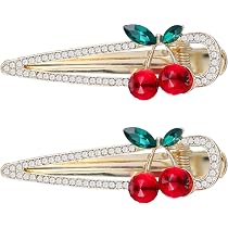 Amazon.com : FRCOLOR 2pcs Sweet Cherry Hair Clips Rhinestone ...