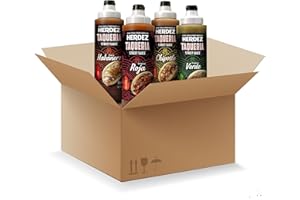 HERDEZ TAQUERIA STREET SAUCE, Variety Pack with Habanero, Verde, Roja & Chipotle, 9 oz Squeeze Bottles (4 Pack) – Authentic Mexican Flavor