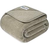 PetAmi Waterproof Dog & Cat Blanket, Pee Proof for Couch, Reversible, Soft Fleece, Washable, 40x60 Taupe