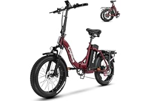Kebiko 1000W Folding Electric Bike,48V 20AH Removable Battery E Bike,30+MPH,80 Miles Max Range Electric Bike for Adults,20" Fat Tire Foldable ebike,Adult Electric Bicycle for Commute Beach Snow