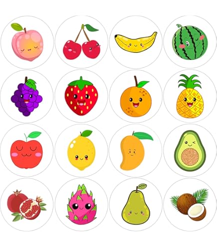 Hohamn 600 Pcs Vegetables Stickers Roll - 1.5 Inch Cute Veggie Stickers For Kids, Teachers, Party Favors & Rewards, 16 Styles - View #5