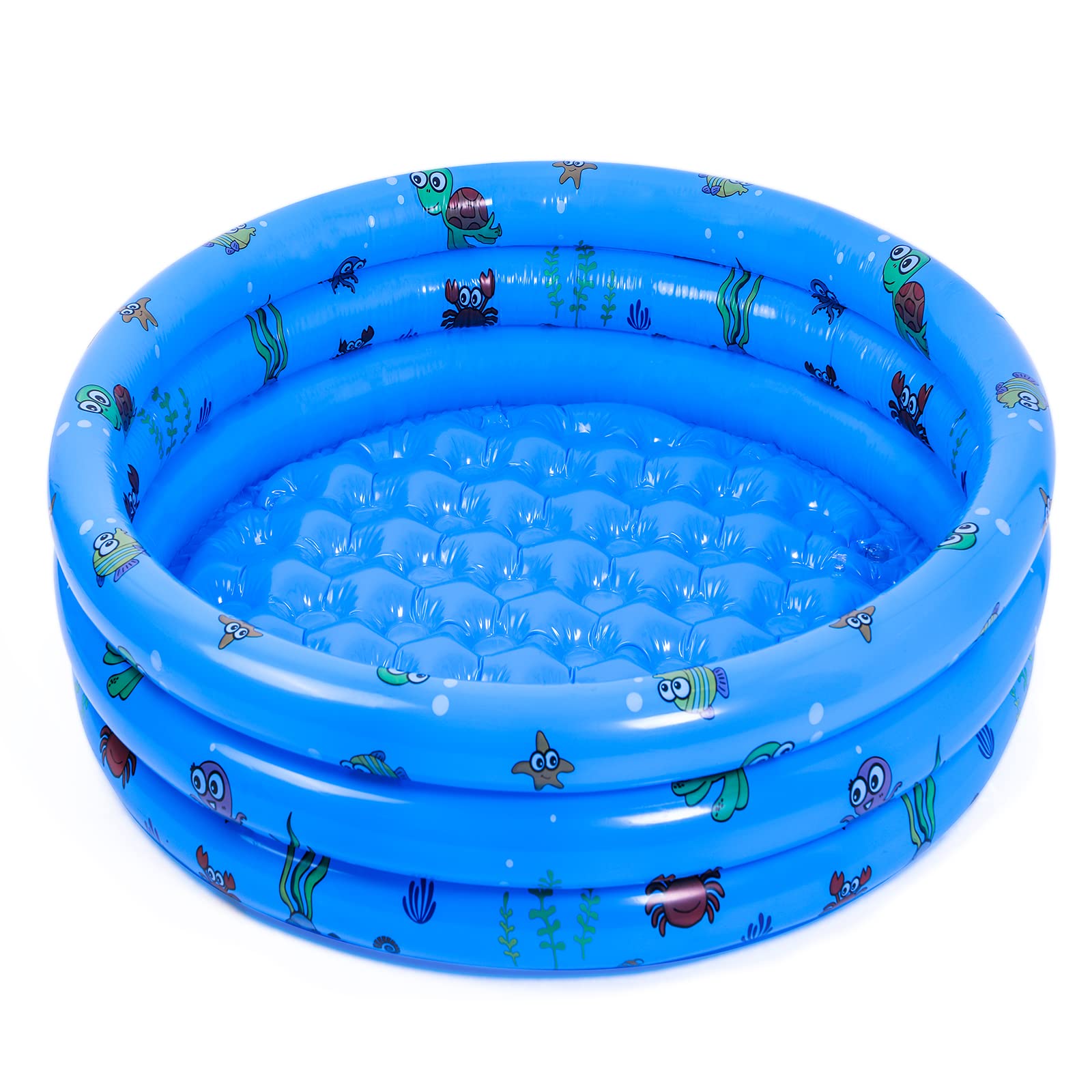 Highttoy Paddling Pool for Kids, 51 Inch Round Inflatable Kiddie Pool Baby Swimming Pool Outdoor Garden Water Play Pool for Toddlers Boys Girls Durable PVC 3 Individual Air Chambers, Blue(130 x 40cm)