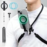ZENIKO Magnetic Neck Mount for Phone &amp; Action Cam, POV Recording | With Chest Strap, for Insta360 Ace Pro &amp; DJI Action Cams, Compatible with iPhone 17/16/15 &amp; Android, Vlogging, Travel