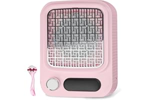 Pink Nail Dust Collector with Reusable Filter for Acrylic Gel Nails, 80W Power Nail Vacuum Cleaner Dust Catcher Adjustable Du