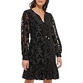 Kensie Womens Balloon Sleeve Lace Mini Dress