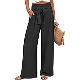 ANRABESS Womens Wide Leg Palazzo Pants Belted High Waisted Business Casual Flowy Long Trousers with Pockets