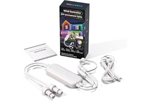 wellvow WLED Controller for GOVEE Permanent Outdoor Lights(Modal：H705D,H705E,H705F),WLED ESP32 Programmer12-36V, IP67 Waterproof Dual Output Light Controller,Does NOT Support Original Brand App(W001)