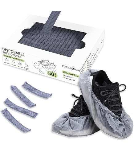 50 Paquets (25 Paires) Housses Chaussures Jetables Antidérapantes Noires - Protection Imperméable Pour Intérieur Et Extérieur