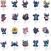 Cartoon Straw Covers Cap for Tumblers Cup, 20Pcs 10mm Diameter Straw Covers, Straw Tip Covers for Drinking Straws, Dust-Proof Reusable Straw Covers Accessories