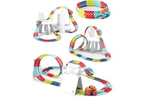 Eapura Glow Race Track Cars for Boys Girls Kids Magic Race Car Track with LED Light Up Race Car game with 138PCS Magic tracks Building toys for kids ages 4-8.Birthday Gift toys for 3+ year old boys