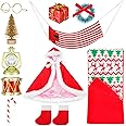 Bencailor Christmas Elf Doll Accessories Set Includes Christmas Deer Sleeping Bag Cloak Mask Glasses Shoes Decorations for Xmas Elf Doll Decorations Party Gift