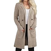 VIMPUNEC Women's Open Front Long Cardigan Sweaters Fall Casual Knit Jackets Coatigan with Pockets