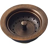 Sinkology Kitchen Sink Basket Strainer Drain TB35-01,Antique Copper