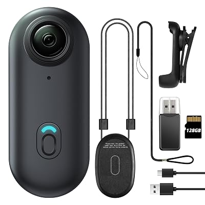 Meoilkolnm Mini Wearable Body Worn Action Camera, FHD 1080P, Thumb Size, Hands Free Recording with Premium Portable Camcorder Mount Anywhere for Security, Work, Guard, Travel, 128GB, Black
