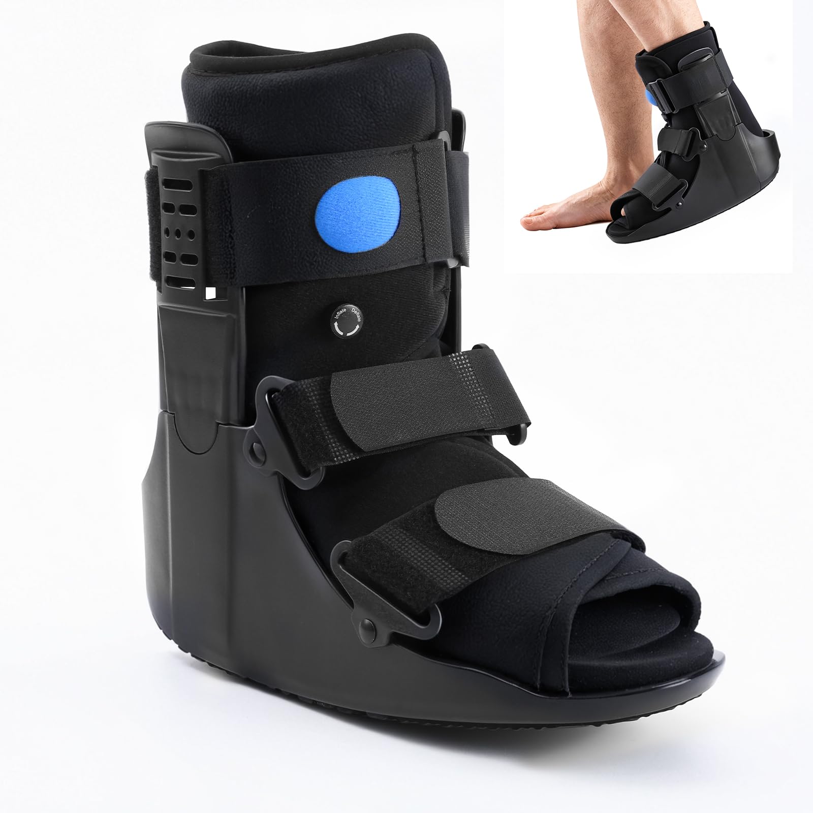 Photo 1 of JorWystia Orthopedic Walking Boot, Air Cam Walker Fracture Boot for Broken Foot, Sprains & Achilles Injuries, Lightweight Medical Inflatable Foot Support for Post-Surgery Recovery & Mobilit(Medium)