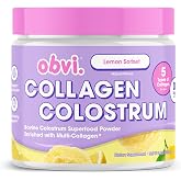 Obvi Hydrolyzed Bovine Collagen Peptide Lemon Sorbet Colostrum Superfood Protien Powder Supports Bloating, Digestion, Immunity, Hair &amp; Skin from Within | 30 Servings