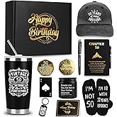 50th Birthday Gifts for Men - Unique Comprehensive Black & Gold Gift Box for Husband, Dad, Grandpa, Friends, Him